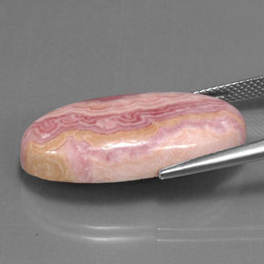 Rhodochrosite Multicolore naturelle Coupe ovale, 25.79 ct, Opaque