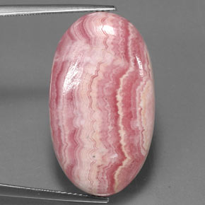 Rhodochrosite multicolore naturelle coupe ovale, 29,88 ct, opaque