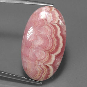 Rhodochrosite multicolore naturelle coupe ovale, 22,52 ct, opaque