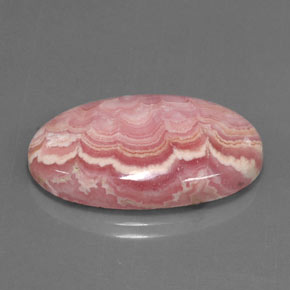 Rhodochrosite multicolore naturelle coupe ovale, 22,52 ct, opaque