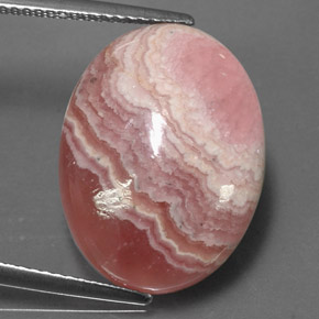 Rhodochrosite multicolore naturelle coupe ovale, 14,12 ct, opaque