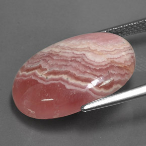 Rhodochrosite multicolore naturelle coupe ovale, 14,12 ct, opaque