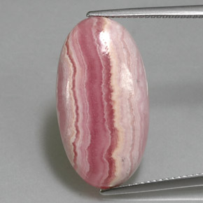 Rhodochrosite rose naturelle coupe ovale, 18,47 ct, opaque