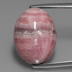 Rhodochrosite multicolore naturelle coupe ovale, 25,74 ct, opaque
