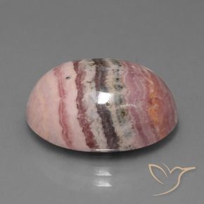 Rhodochrosite multicolore naturelle coupe ovale, 24,26 ct, opaque