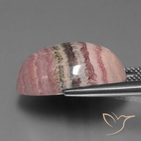 Rhodochrosite multicolore naturelle coupe ovale, 24,26 ct, opaque