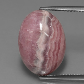 Rhodochrosite multicolore naturelle coupe ovale, 15,61 ct, opaque