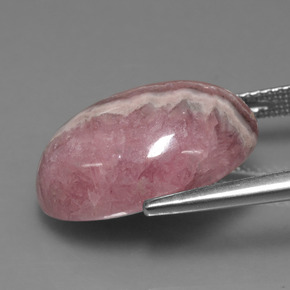 Rhodochrosite multicolore naturelle coupe ovale, 15,61 ct, opaque