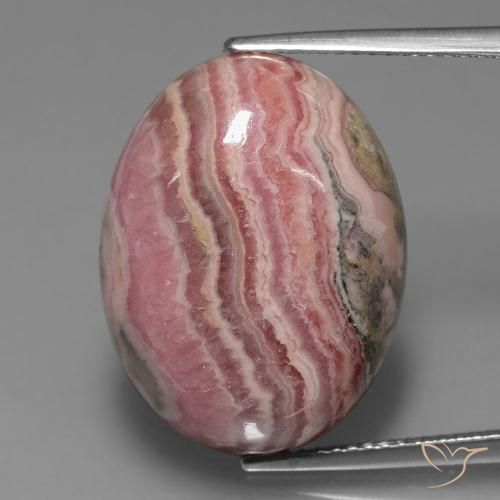 26.49ct Naturel Multicolore Rhodochrosite, ovale, Opaque