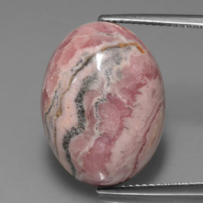 Rhodochrosite Multicolore naturelle Coupe ovale, 25.03 ct, Opaque