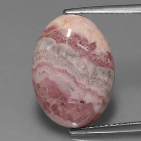 Rhodochrosite multicolore naturelle coupe ovale, 13,41 ct, opaque