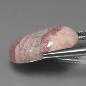 Rhodochrosite multicolore naturelle coupe ovale, 13,41 ct, opaque