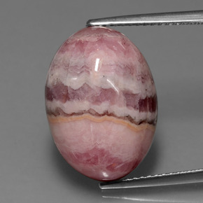 Rhodochrosite multicolore naturelle coupe ovale, 16,68 ct, opaque