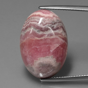 Rhodochrosite multicolore naturelle coupe ovale, 26,95 ct, opaque