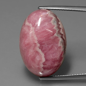 Rhodochrosite multicolore naturelle coupe ovale, 31,54 ct, opaque