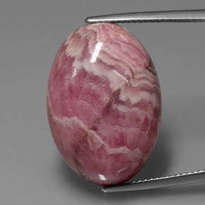 Rhodochrosite multicolore naturelle coupe ovale, 32,83 ct, opaque