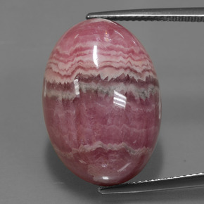 Rhodochrosite multicolore naturelle coupe ovale, 33,91 ct, opaque