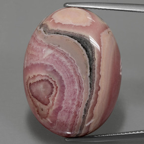 Rhodochrosite multicolore naturelle coupe ovale, 51,53 ct, opaque
