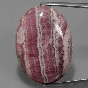 Rhodochrosite multicolore naturelle coupe ovale, 52,06 ct, opaque