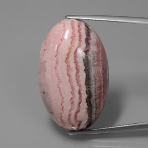 Rhodochrosite multicolore naturelle coupe ovale, 62,39 ct, opaque