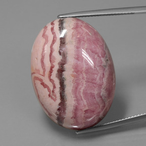 Rhodochrosite multicolore naturelle coupe ovale, 60,57 ct, opaque