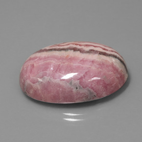 Rhodochrosite multicolore naturelle coupe ovale, 60,57 ct, opaque
