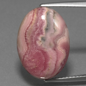 Rhodochrosite multicolore naturelle coupe ovale, 12,51 ct, opaque