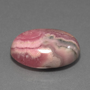 Rhodochrosite multicolore naturelle coupe ovale, 12,51 ct, opaque