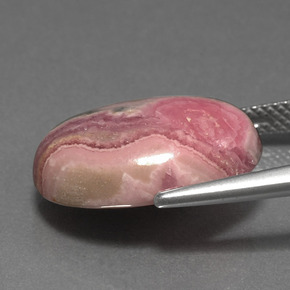 Rhodochrosite multicolore naturelle coupe ovale, 12,51 ct, opaque
