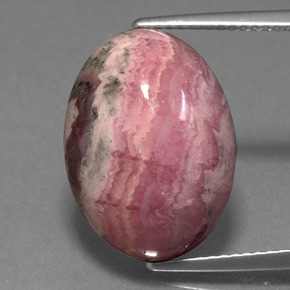 Rhodochrosite Multicolore naturelle Coupe ovale, 14.60 ct, Opaque