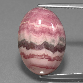 Rhodochrosite multicolore naturelle coupe ovale, 14,59 ct, opaque