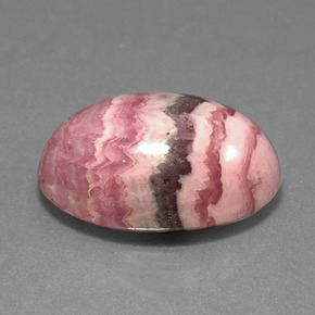 Rhodochrosite multicolore naturelle coupe ovale, 14,59 ct, opaque