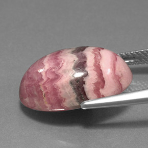 Rhodochrosite multicolore naturelle coupe ovale, 14,59 ct, opaque