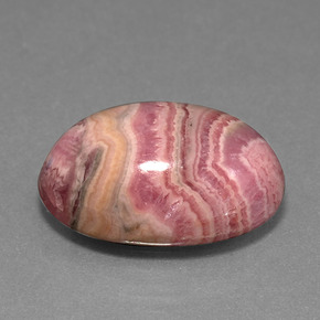 Rhodochrosite multicolore naturelle coupe ovale, 14,81 ct, opaque