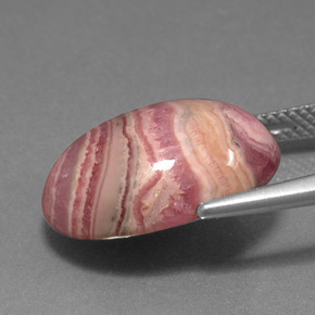 Rhodochrosite multicolore naturelle coupe ovale, 14,81 ct, opaque