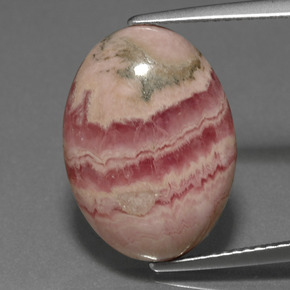 Rhodochrosite multicolore naturelle coupe ovale, 12,73 ct, opaque