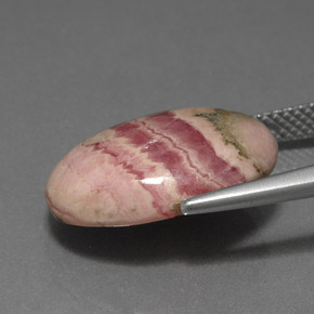 Rhodochrosite multicolore naturelle coupe ovale, 12,73 ct, opaque