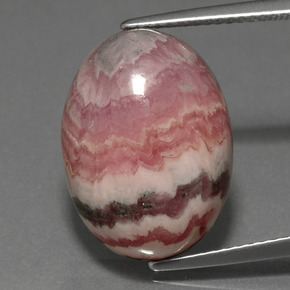 Rhodochrosite multicolore naturelle coupe ovale, 15,70 ct, opaque