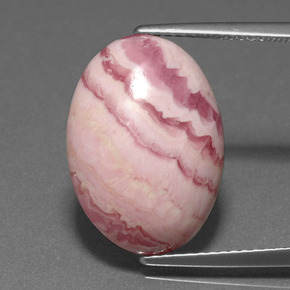 Rhodochrosite multicolore naturelle coupe ovale, 11,83 ct, opaque