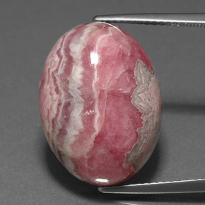 Rhodochrosite multicolore naturelle coupe ovale, 23,84 ct, opaque