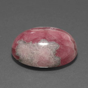 Rhodochrosite multicolore naturelle coupe ovale, 23,84 ct, opaque
