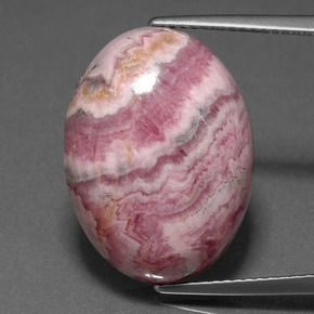 Rhodochrosite multicolore naturelle coupe ovale, 20,81 ct, opaque