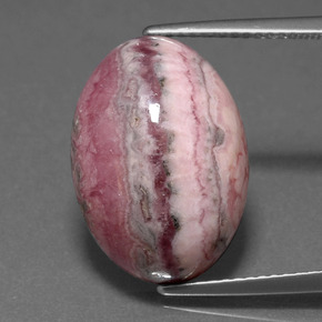Rhodochrosite multicolore naturelle coupe ovale, 14,82 ct, opaque