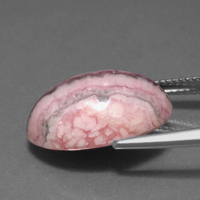 Rhodochrosite multicolore naturelle coupe ovale, 14,82 ct, opaque