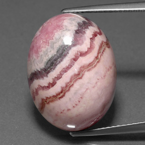 Rhodochrosite multicolore naturelle coupe ovale, 23,72 ct, opaque