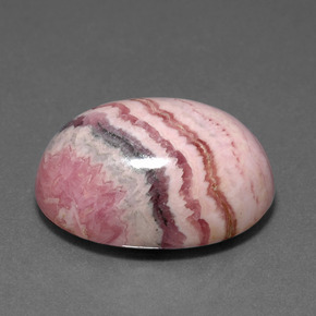 Rhodochrosite multicolore naturelle coupe ovale, 23,72 ct, opaque