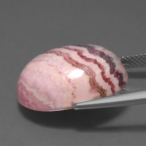 Rhodochrosite multicolore naturelle coupe ovale, 23,72 ct, opaque