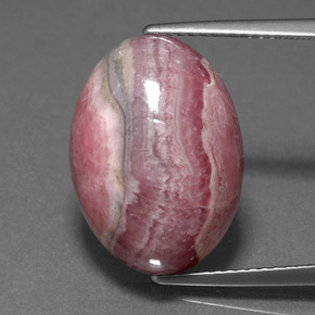 Rhodochrosite multicolore naturelle coupe ovale, 14,24 ct, opaque