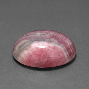 Rhodochrosite multicolore naturelle coupe ovale, 14,24 ct, opaque