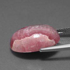 Rhodochrosite multicolore naturelle coupe ovale, 14,24 ct, opaque
